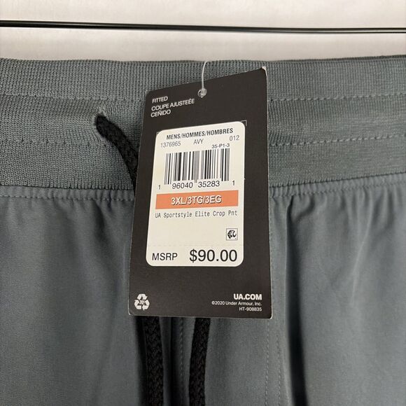Under Armour Sportstyle Elite CROPPED Dark Gray Sweat Pants 1376965 Mens 3XL NWT - Picture 3 of 5